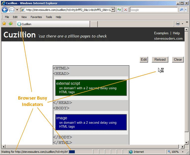 Busy indicators in the browser