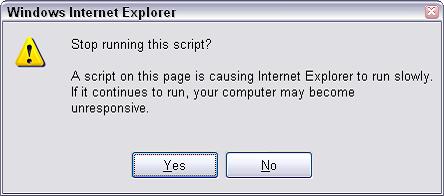 Internet Explorer 7 long-running script dialog