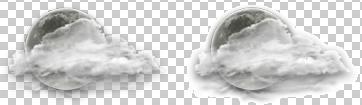 Alpha and binary transparency in My Yahoo! weather icons; the squares are a typical pattern used in image editing programs to denote transparency