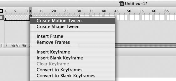 Creating a Flash motion tween