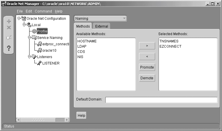 Oracle Net Manager