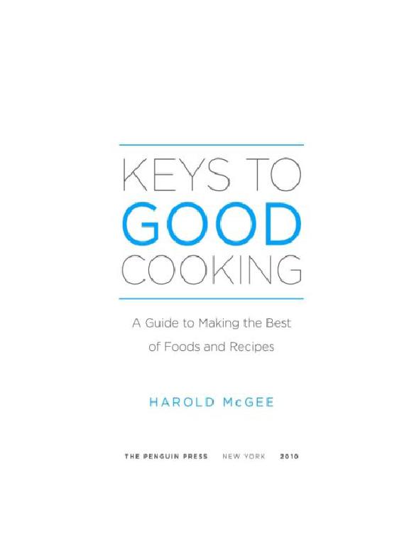 Keys to Good Cooking