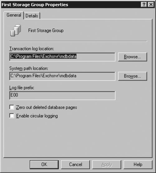 Default storage location and log prefix