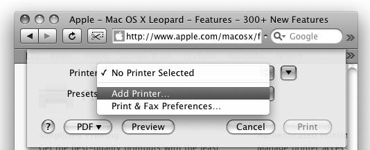 Adding a printer