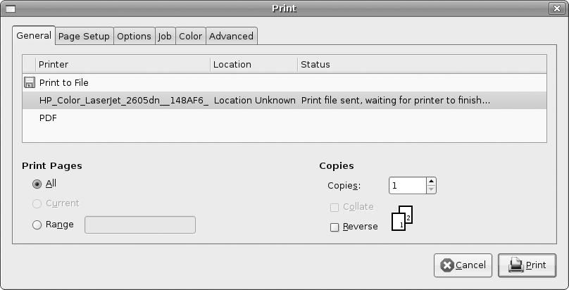 Printing to your Macintosh’s shared printer from Ubuntu Linux