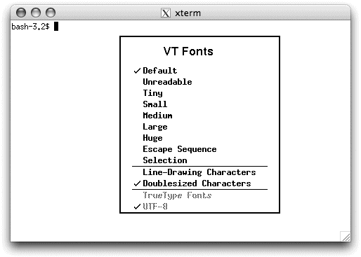 Control-⌘-clicking (or Control-right-clicking) in an xterm window