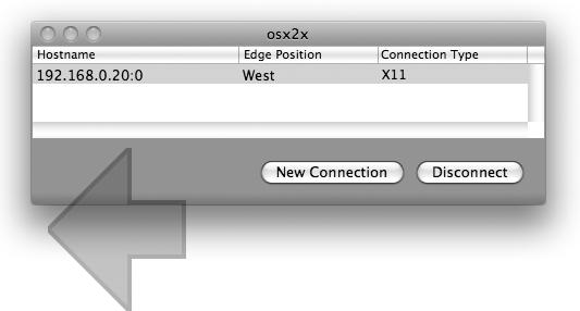 Controlling a neighboring X11 desktop with osx2x