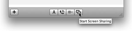 The Start Screen Sharing icon in iChat