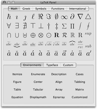 TeXShop’s LaTeX Panel