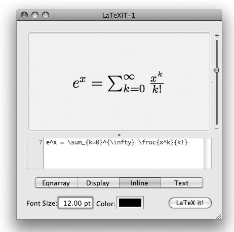 Generating mathematical image files with LaTeXiT