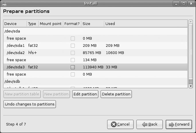 Deleting the FAT32 (MS-DOS) partition you created earlier