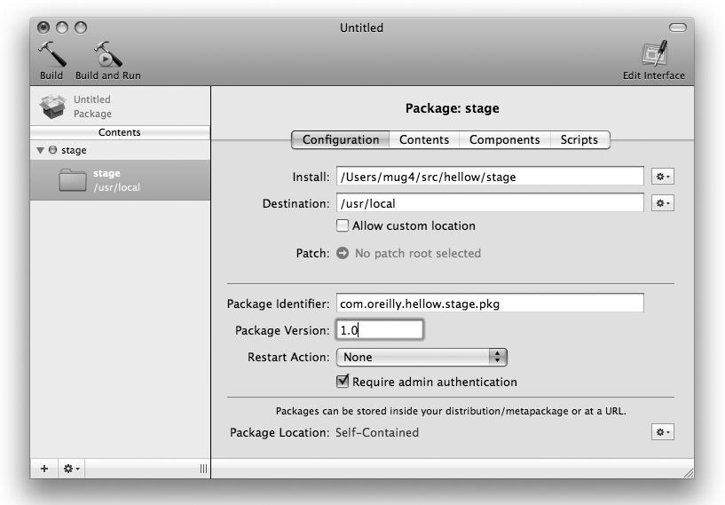 Setting configuration values in the Configuration pane