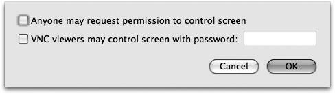 Computer Settings dialog for Screen Sharing